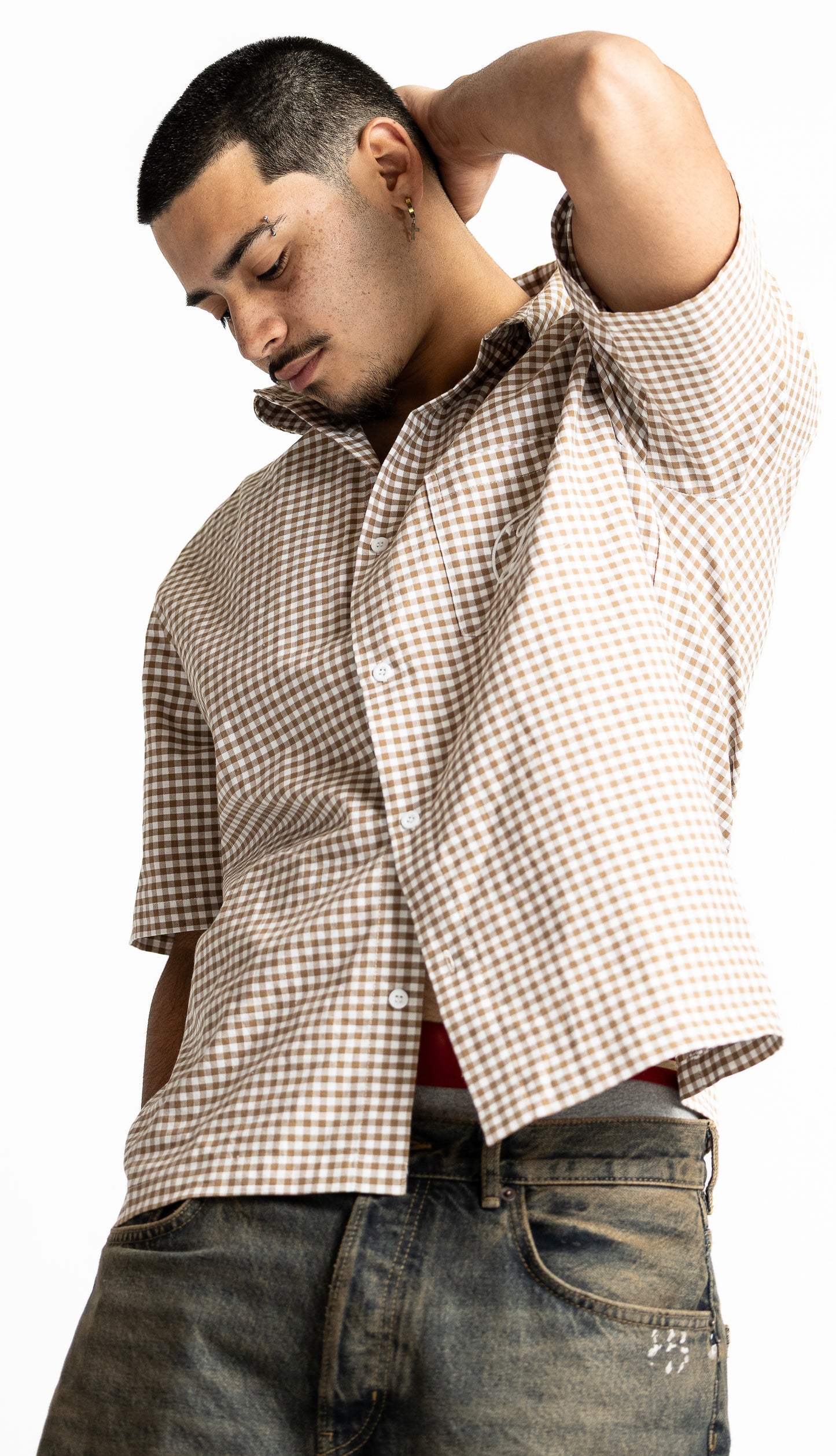 Brown plaid  shirt