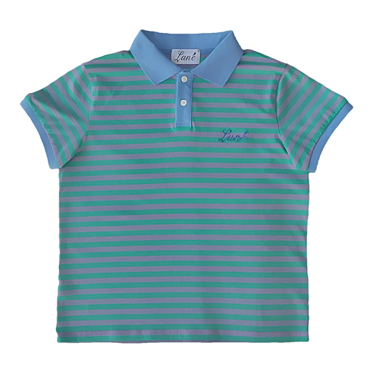 Striped polo [green/purple/blue]