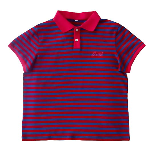 Striped polo [blue/red/pink]