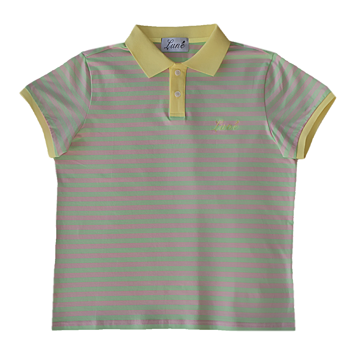 Striped polo [green/pink/yellow]